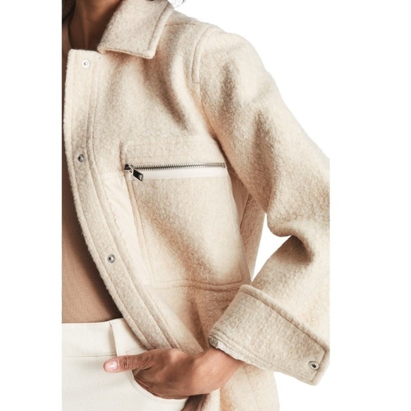 NWT REISS Oversized Boxy Lio Shirt Jacket Shacket in Cream Size 14 US / 18 UK - Picture 2 of 14